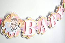 Baby Animal Baby Shower Banner Baby Shower Decorations Etsy Animal Baby Shower Baby Shower Banner Baby Shower Decorations