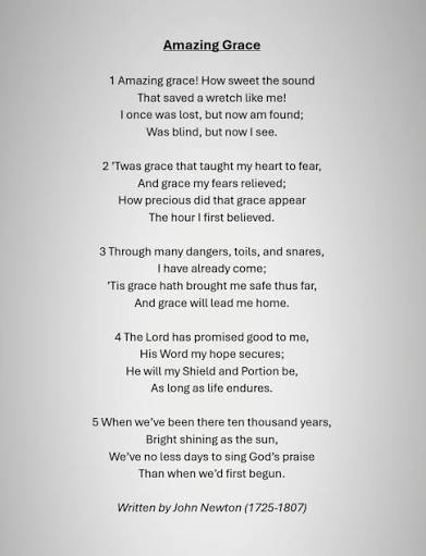 Discussion on Amazing Grace Hymn and Other Popular Hymns