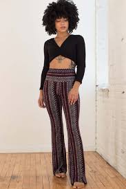 Plum Geo Rail High Waisted Bell Bottoms ...