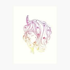 Disegno Di Una Ragazza Unciorno Capelli Mossi Con Disegno Stelle Disegni Disegni Da Colorare Schizzi