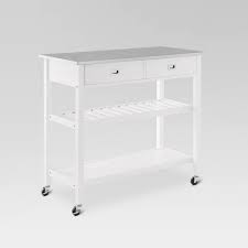 You might also like this photos or back to stainless steel kitchen island for modern kitchen. Chloe Stainless Steel Top Kitchen Island Cart White Crosley Target