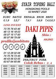Forum Syair Hongkong Pools Akurat 02 Maret 2020 Topeng Sydney Bali
