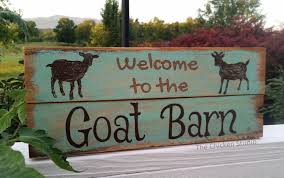 Goat Sign Welcome To The Goat Barn Farm Sign Goat Decor Goat Barn Goat Farming Goats