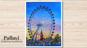 How To Draw Easy And Beautiful London Eye/Millennum Wheel And Big Ben ||  Pallavi Drawing Academy || - Youtube