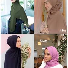 Perpaduan warna mocca dan milo. Pashmina Sabyan Abu Hitam Navy Dusty Putih Salem Army Milo Fanta Mustard Shopee Indonesia