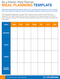Be A Master Meal Planner With This Template Myfitnesspal Meal Planning Template Meal Planner Template Free Meal Planner