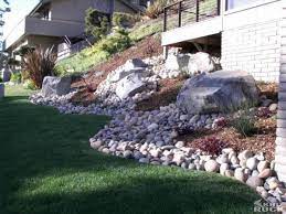 Rock Bed With Mulch Landscaping A Slope Rock Garden Landscaping With Rocks