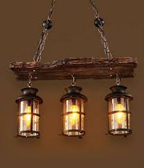 Vintage Retro Nautical Wrought Iron Pendant 3 Light Island Wood Hanging Lamp Ebay Rustic Light Fixtures Wood Chandelier Rustic Lighting