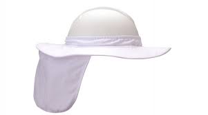 White Hard Hat Brim With Neck Shade Pyramex Safety