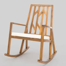 Nuna Acacia Wood Rocking Chair With Cushion White Christopher Knight Home Wood Rocking Chair Rocking Chair Porch Outdoor Rocking Chairs