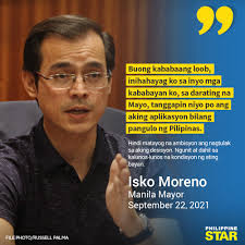 Manila Mayor Isko Moreno formally announced his presidential bid in the  upcoming 2022 elections in Tondo, Manila