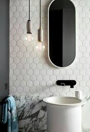 I Love The Mix Of Tiles The Whole Look Is Sleek And Clean From The Contemporary Elegance Of The Pen Salle De Bains Avec Wc Salle De Bain Salle De Bain
