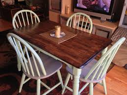 I Spent A Month Refinishing My Parents Old Kitchen Table That S Been In My Apartment For A Few Dining Table Makeover Maple Dining Table Painted Kitchen Tables