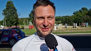 Adam Binięda na mecie Rajdu Śląska 2023, Skoda Fabia Rally2 10.09.2023