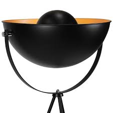 Stehleuchte Tripod Antik Schwarz Gold Stehlampe Standlampe