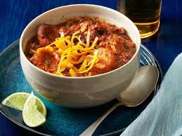 Pork Bean Chili With Corn Dumplings Recipe Food Network Recipes Chili Recipes Dumpling Recipe