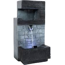 Indoor water fountains have a tranquil appeal to eyes and ears. Sunnydaze 13 Inch Modern Tiered Brick Wall Tabletop Indoor Water Fountain With Led Light Small Interior Water Feature For Desktop And Table Mini Decorative Fountain For Home And Office Buy Online