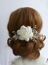 Gardenia Wedding Flower Comb Bridal Flower Comb Wedding Headpiece Flower Wedding Hair Comb Wedding Hair Accessories Kviti Z Tkanini Vesillya Volossya