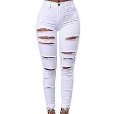 Select from premium ripped jeans of the highest quality. Sysea Middle Waist Women Casual Ripped Jeans Skinny Denim Pencil Pants Walmart Com Walmart Com