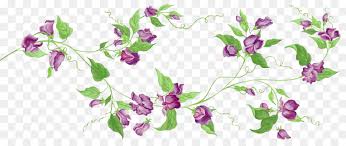 Transparent purple flowers on white background. Flowers Clipart Background