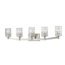 Shop wayfair for all the best 5 light brushed nickel bathroom vanity lighting. Z Lite Aubrey 5 Light 41 Inch Bath Vanity In Brushed Nickel With Clear Glass 1931 5v Bn