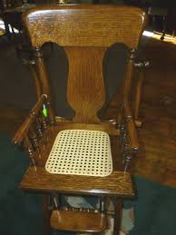 Antique High Chair Oak W Tray And Cane Seat Refinished Etsy Antique High Chairs Chair Folding High Chair