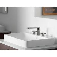 Kohler Vox Above Counter Vitreous China Bathroom Sink In White With Overflow Drain K 2660 8 0 The Home Depot Rectangular Sink Bathroom Above Counter Bathroom Sink Undermount Bathroom Sink