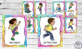 For 'fitness mania' the players will perform a variety of fitness activities in order to improve their own levels of physical fitness. Exercise And Fitness Cards To Get Kids Moving Simple Living Creative Learning