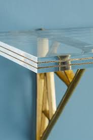 Our mix of classic and contemporary styles blends effortlessly with your vision. Brass Inlay Lucite Shelf Anthropologie