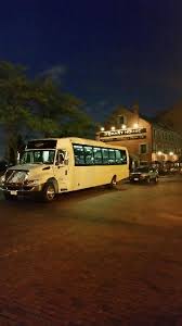 Our Shuttle Bus Glistening In The Moonlight In Front Of The