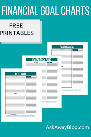 Ask Away Blog Free Printable Financial Goal Charts