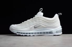 Mens And Womens Nike Air Max 97 Triple White White Wolf Grey Black 921826 101 Cheap Sale Nike Air Max Nike Air Max 97 Sneakers Nike Air Max