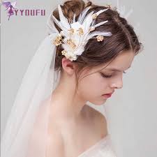 High twisted ponytail hairstyle / messy ponytail hairstyle for long to medium hair. Western Hairstyle Wedding For The Bride S Hand Feather Pearl Jewelry Hair Accessories Hairstyle Decoration Yyoufu Women S Hair Accessories Aliexpress