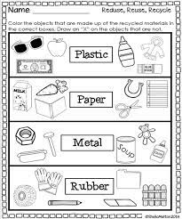 Reduce Reuse Recycle Worksheets For Kids Kindergarten Worksheets Preschool Worksheets