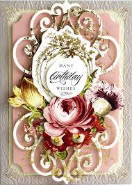 Die cut the art deco panel into the 2 narrow panels at the front of the card. Card Making Kits Anna Griffin