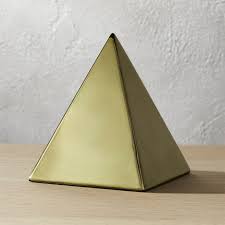 Shop Tut Gold Pyramid Object Gleaming Geometric Structure Adds A Graphic Point Of Interest To Tabletops Bookshelves Or Modern Sculpture Pyramids Sculptures
