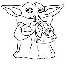 Baby yoda has distinctive massive eyes and a tiny jedi. 13 Cool Disney Coloring Pages Baby Yoda You Ll Enjoy