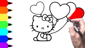 Enter youe email address to recevie coloring pages in your email daily! How To Draw Hello Kitty With Love Hearts Hello Kitty Coloring Pages Youtube Videos For Children Youtube