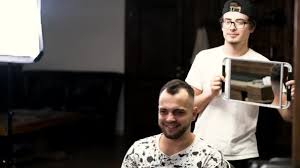How to make self cut system mirror ($30) i made a mistake because the mirror doesn't close. Barber Showing Haircut To Client In Mirror In Barbershop