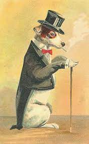 Gentleman Dog Vintage Dog Quirky Illustration Dog Tuxedo