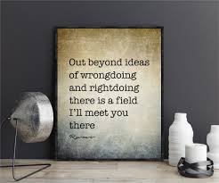 Rumi Quote Wall Art Print Out Beyond Ideas Of Wrongdoing And Etsy