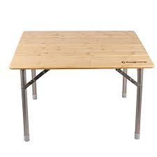 Kingcamp 2 Heights Heavy Duty Portable Environmental Protection Antiuv Folding Bamboo Table With Carry Bag Che Camping Furniture Camping Table Bamboo Table