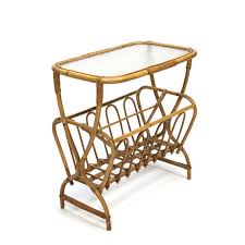 Add function and style to your outdoor spaceadd function and style to your outdoor space with the riverbrook espresso brown round steel glass top outdoor patio side table. Vintage Side Table Made Of Bamboo Retro Studio