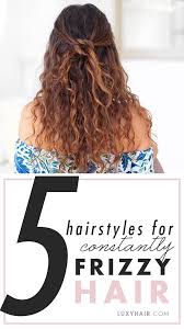 If your hair is wavy, curly and frizzy, embrace this trifecta and create romantic looking hairstyles for frizzy hair by brushing out your natural ringlets to enhance the texture. Hairstyles For Frizzy Hair Best Hairstyles For Naturally Wavy Hair Haircuts For Frizzy Hair Frizzy Hair Tips Fizzy Hair