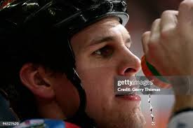 Adam Pardy of the Calgary Flames drinks from a water bottle in... News  Photo