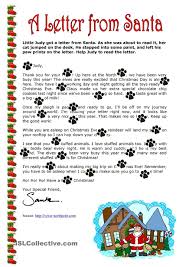 A Letter From Santa Claus Santa Letter Lettering Comprehension Exercises