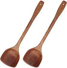 Buy Wooden Spatula 2pcs Long Handle Flat Non Stick Kitchen Cookware For Mixing And Cooking 15 35 Online In Saint Helena Ascension And Tristan Da Cunha B08fltrmfl