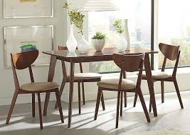 Sclamo S Furniture Worcester Ma Kersey Walnut Dining Table W 4 Side Chairs Midcentury Modern Dining Table Modern Dining Table Set Rectangle Dining Table