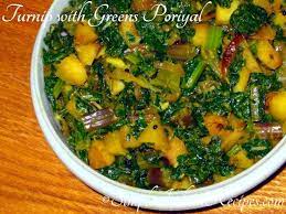 Turnip Greens Poriyal Recipe Turnip Indian Recipe Turnip Greens How To Cook Turnips