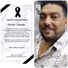 🕊Nota Luctuosa 🕊 El Distrito Educativo 15-06 y toda la Comunidad  Educativa del municipio Pedro Brand, expresa sus más sinceras condolencias  a la familia del Sr. Víctor Tejada hermano de nuestra Técnico